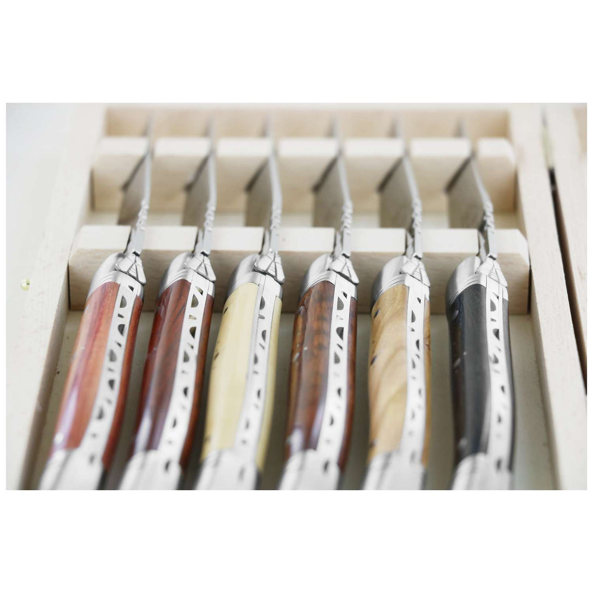 Andre verdier Steak Knife 12 cm 6-Piece Set With Olive Wood Handle Laguiole Prestige 616GSMCB