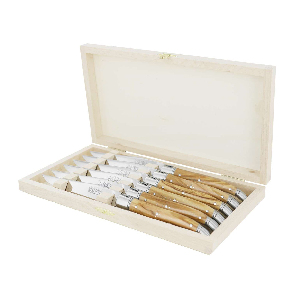 Andre verdier Steak Knife 12 cm 6-Piece Set With Olive Wood Handle Laguiole Prestige 616GSOCB