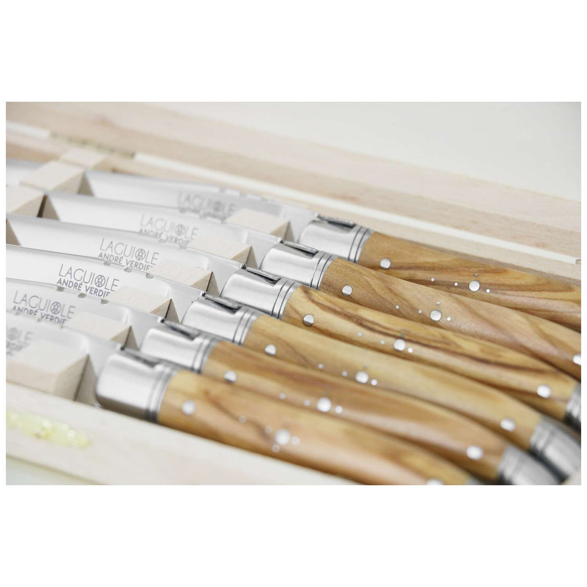 Andre verdier Steak Knife 12 cm 6-Piece Set With Olive Wood Handle Laguiole Prestige 616GSOCB