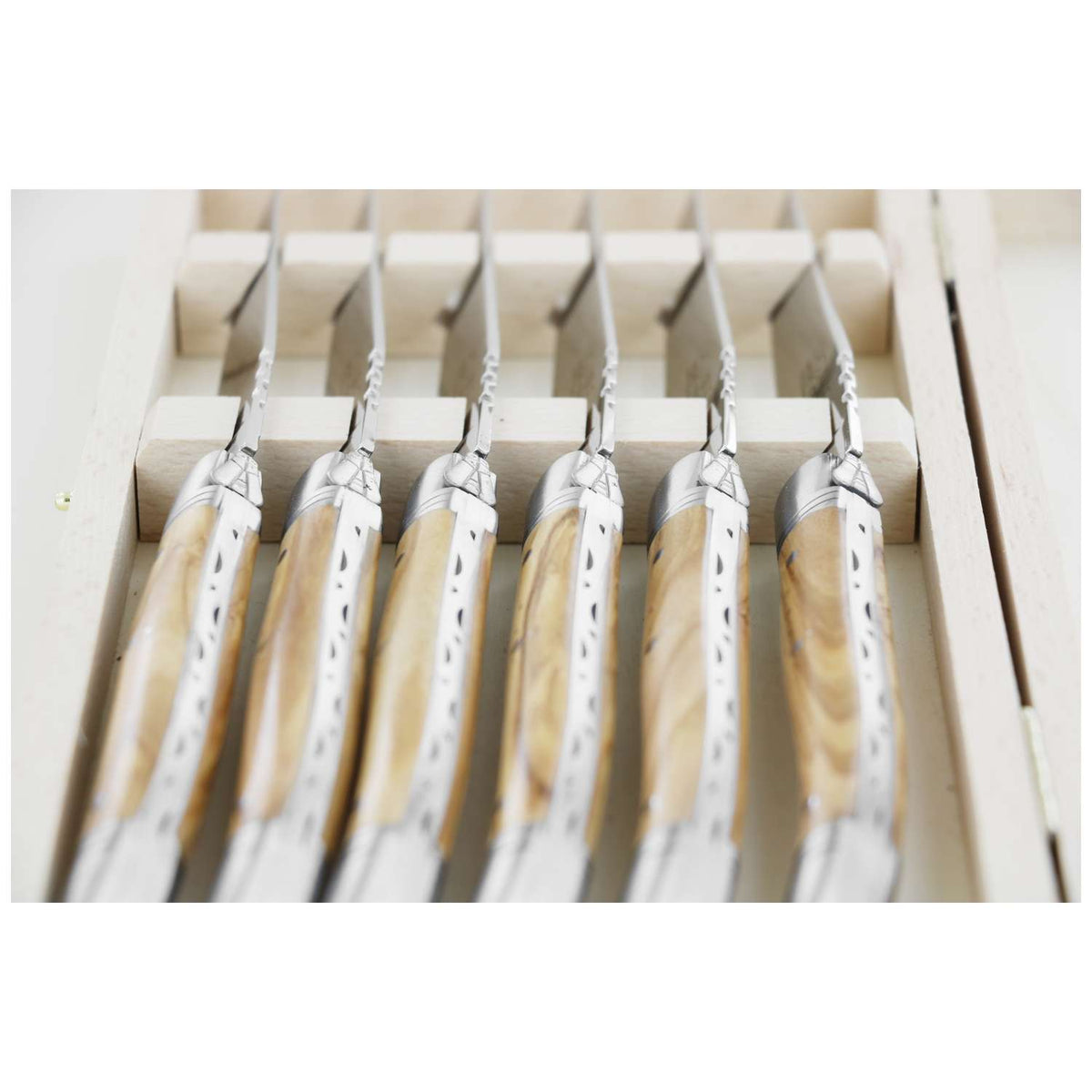 Andre verdier Steak Knife 12 cm 6-Piece Set With Olive Wood Handle Laguiole Prestige 616GSOCB