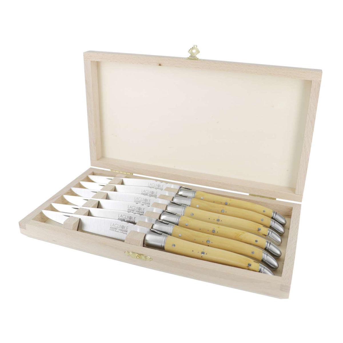 Andre verdier Steak Knife 12 cm 6-Piece Set With Olive Wood Handle Laguiole Prestige 616GSBCB