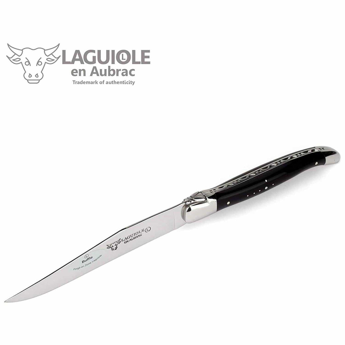 Laguiole en aubrac Steak Knives 12 cm Buffalo Handle 6-Pieces Set Laguiole En Aubrac 62C99BUIH