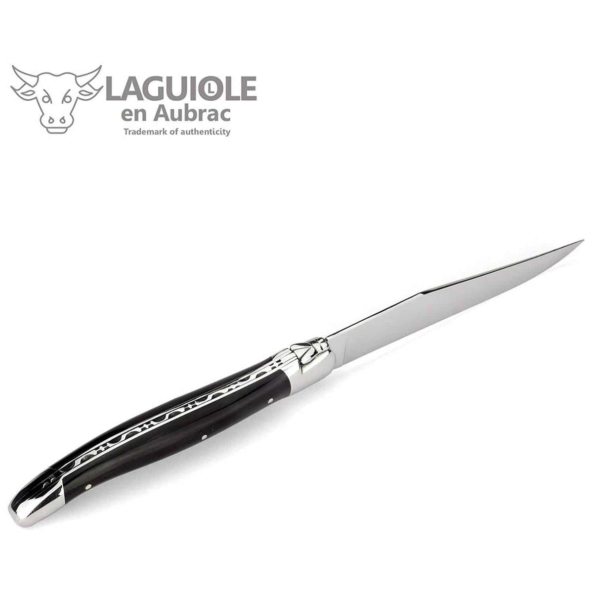 Laguiole en aubrac Steak Knives 12 cm Buffalo Handle 6-Pieces Set Laguiole En Aubrac 62C99BUIH