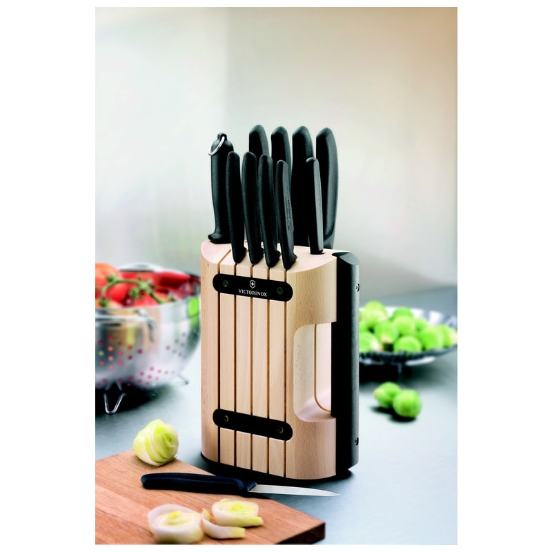 Victorinox Beechwood Knife Block 11-Piece Set Swiss Classic 6.7153.11