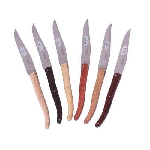 Laguiole en aubrac Steak Knives 12 cm Various Wooden Handles 6-Pieces Set Laguiole Everyday 6MC99QFIH