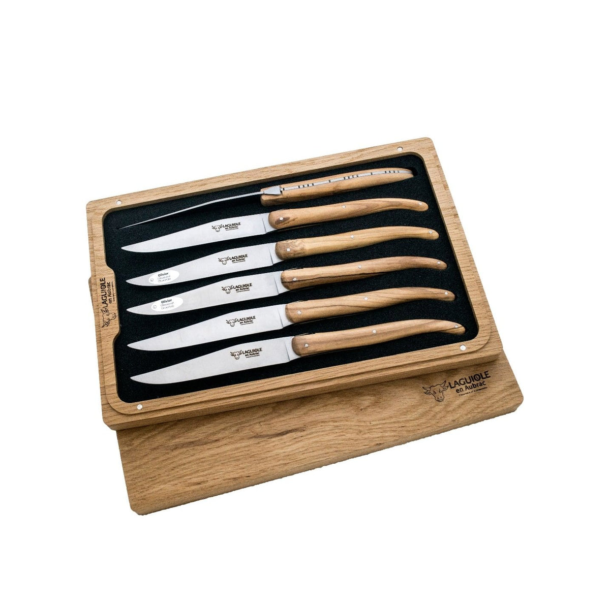 Laguiole en aubrac Steak Knives 12 cm With Olivewood Handle 6 pcs Set Laguiole Everyday 6MC99QLIH