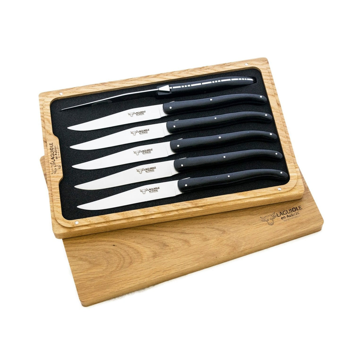 Laguiole en aubrac Steak Knives 12 cm With Paperstone Handle 6 pcs Set Laguiole Everyday 6MC99QPIH