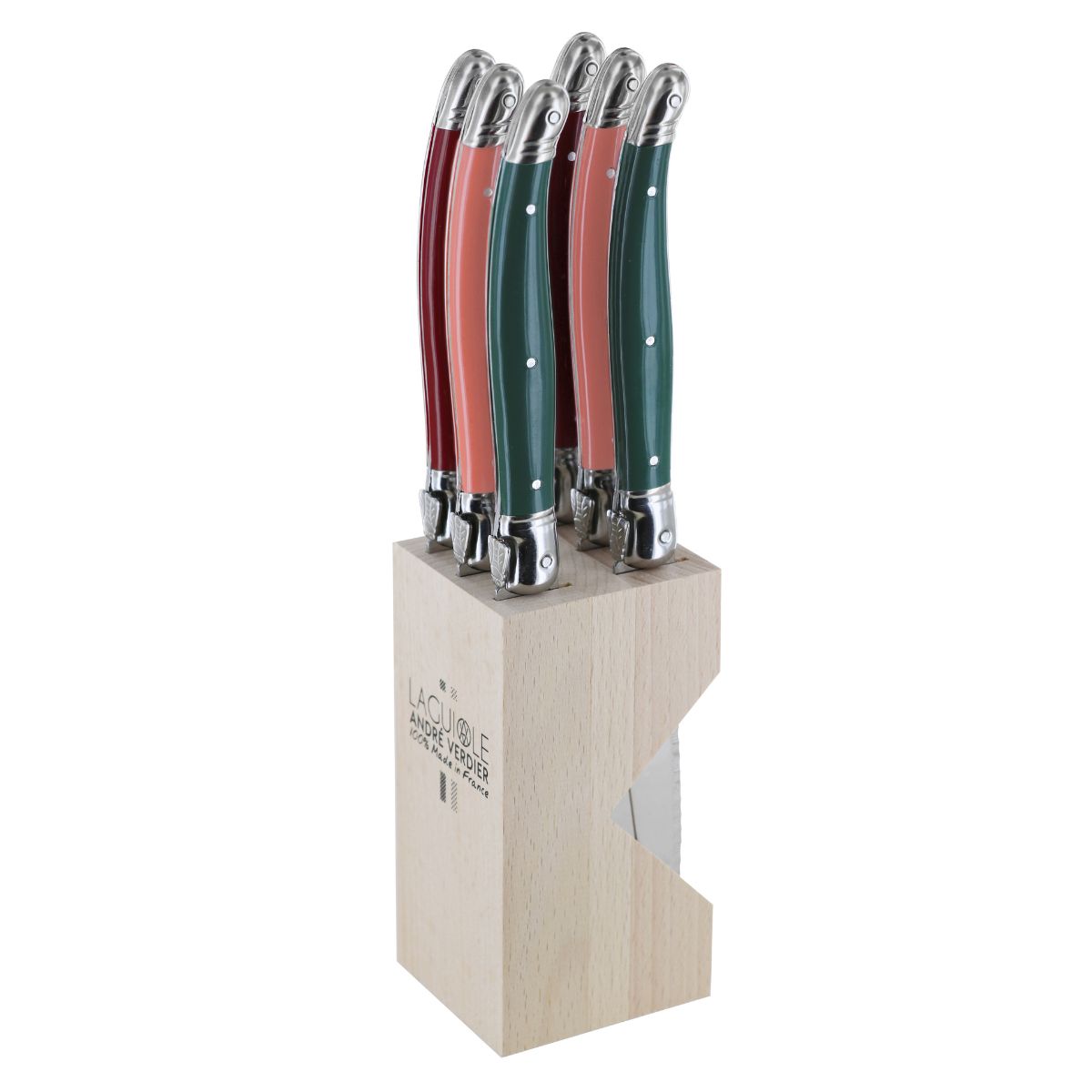 Andre verdier Knife Block 6-Piece Set Cherry Laguiole Debutant 706CHEBBP