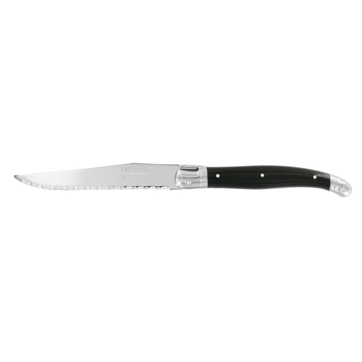 Andre verdier Serrated Steak Knife 12 cm Black Handle Laguiole Debutant 70NSP
