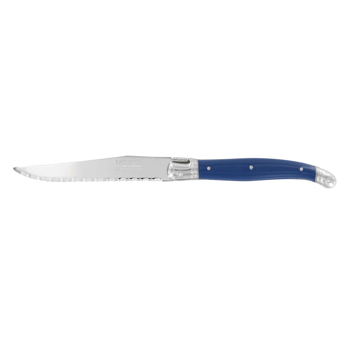 Andre verdier Serrated Steak Knife 12 cm New Blue Handle Laguiole Debutant 70NBLSP