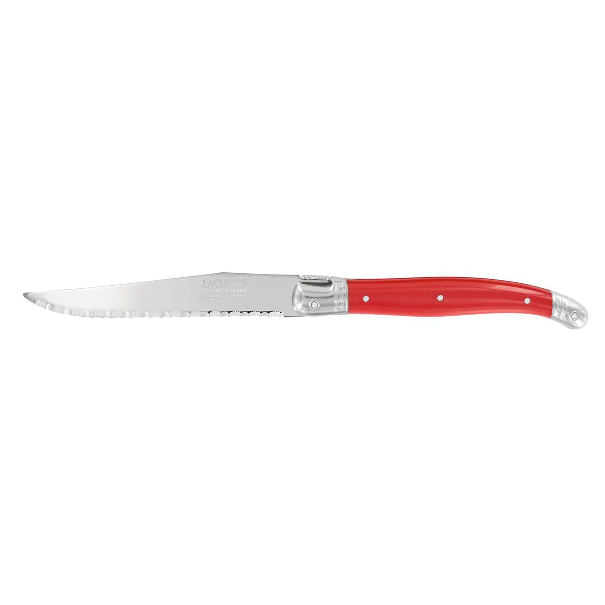Andre verdier Serrated Steak Knife 12 cm Red Handle Laguiole Debutant 70NRSP