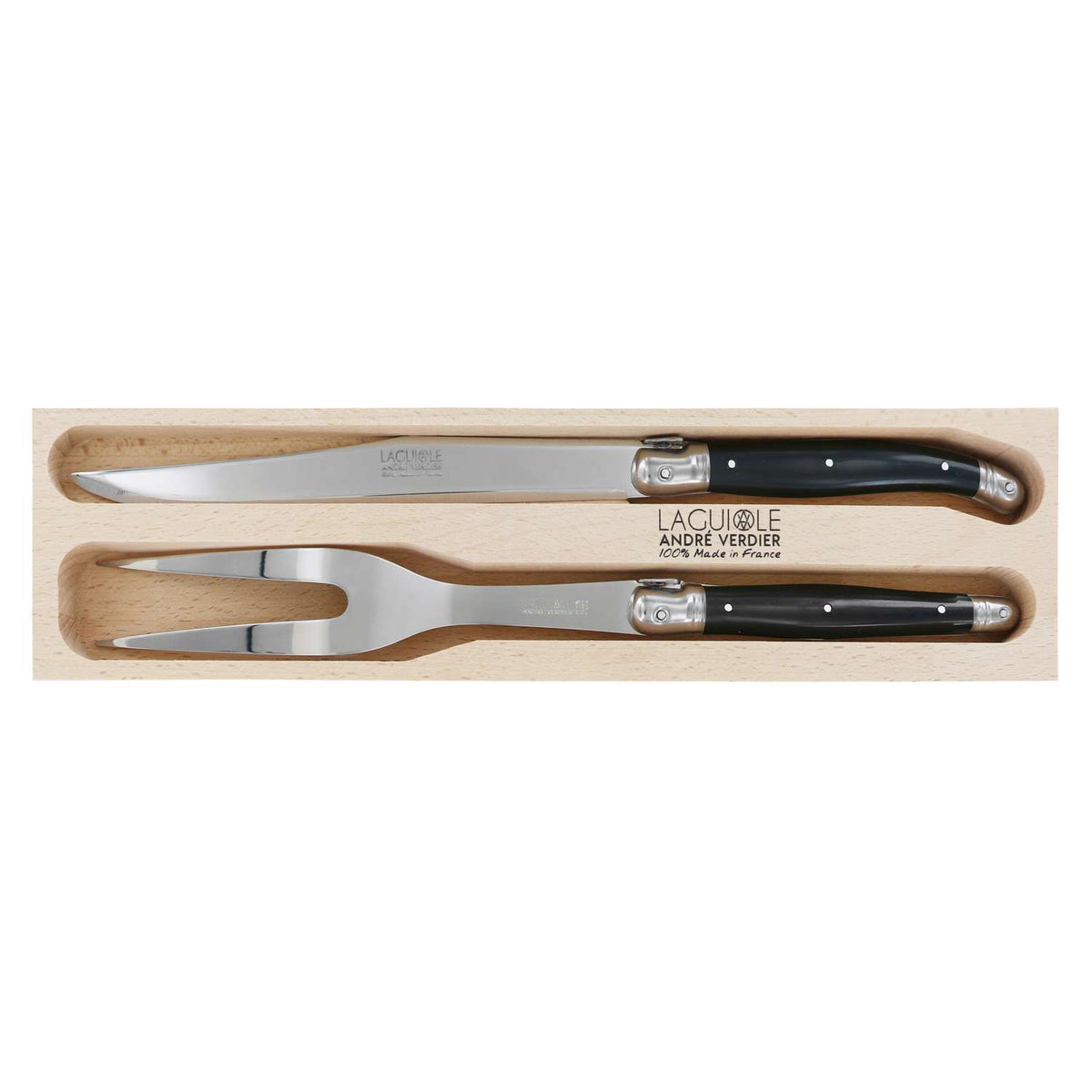 Andre verdier Carving Set 2 pcs Black Hande Laguiole Debutant 77772LNCD