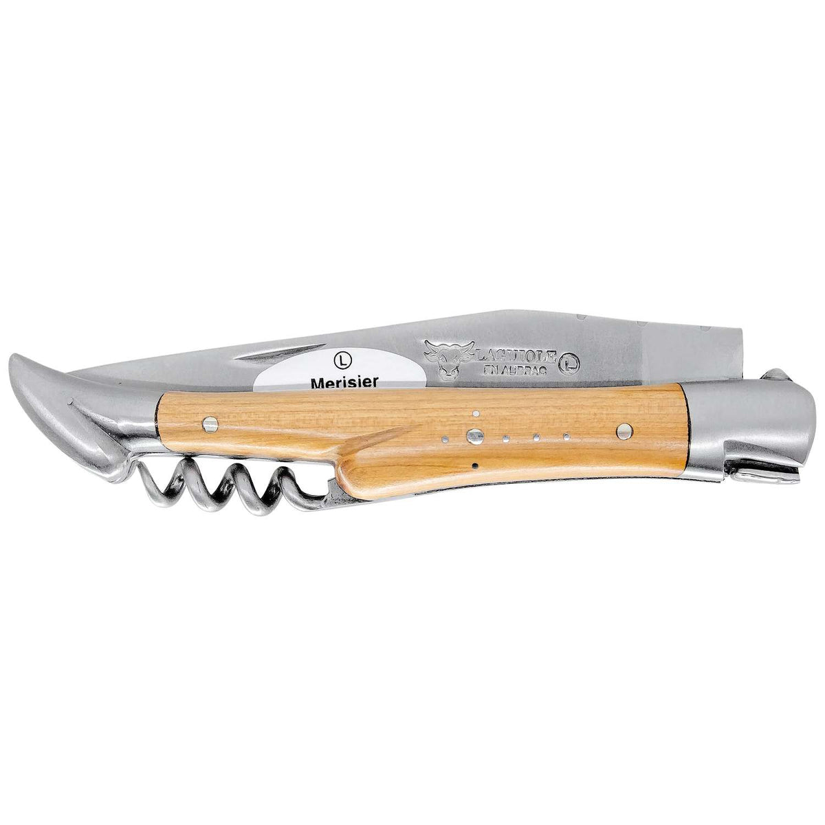 Laguiole en aubrac Folding Knife 11 cm with Corkscrew Wild Cherry Wood Scales Handle Laguiole en Aubrac L0311ERIS