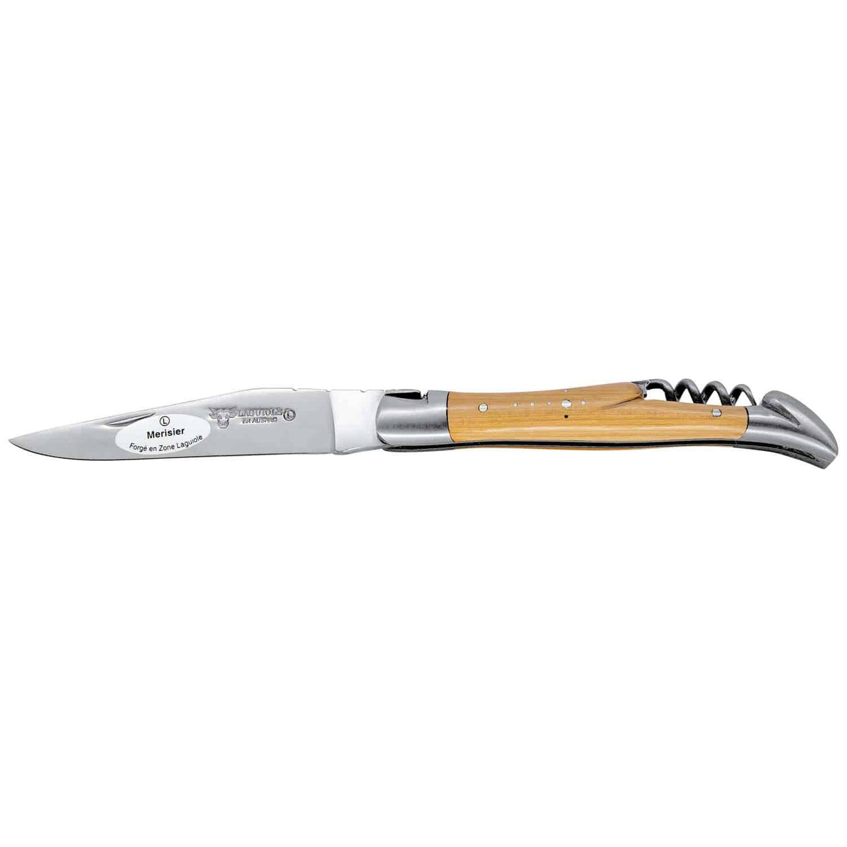Laguiole en aubrac Folding Knife 11 cm with Corkscrew Wild Cherry Wood Scales Handle Laguiole en Aubrac L0311ERIS