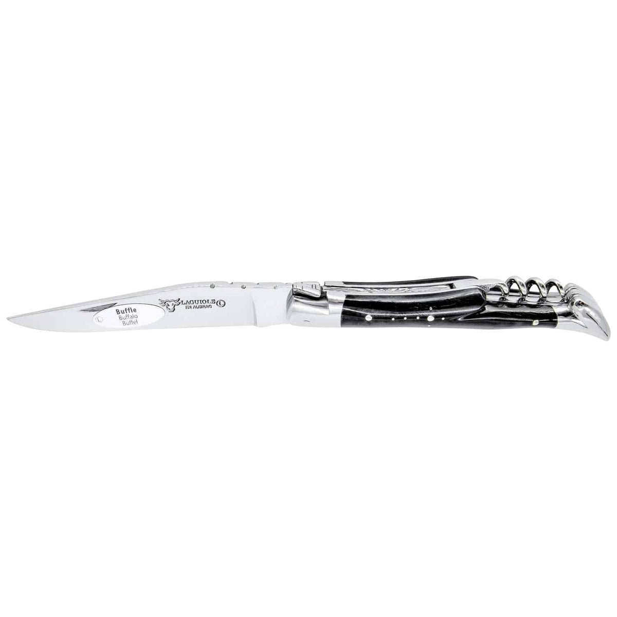 Laguiole en aubrac Folding Knife 11 cm with Corkscrew Buffalo Horn Handle Laguiole en Aubrac L0311BUIS