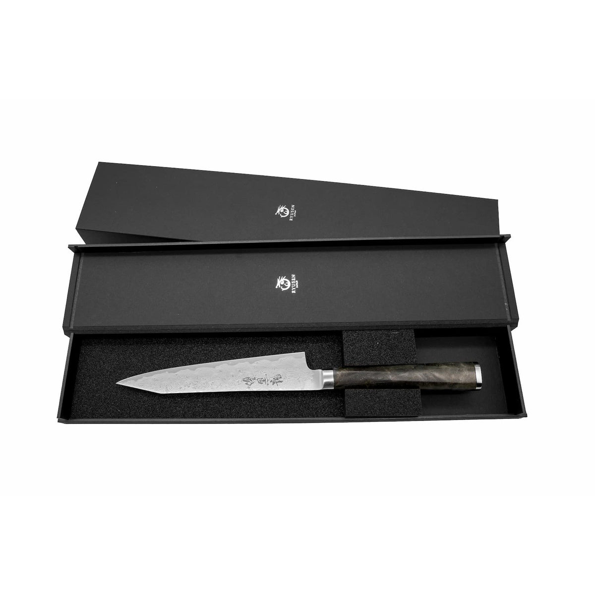 Ryusen Damascus Chef's Knife 21 cm Poplar Handle Oukoku Ryu OK-102
