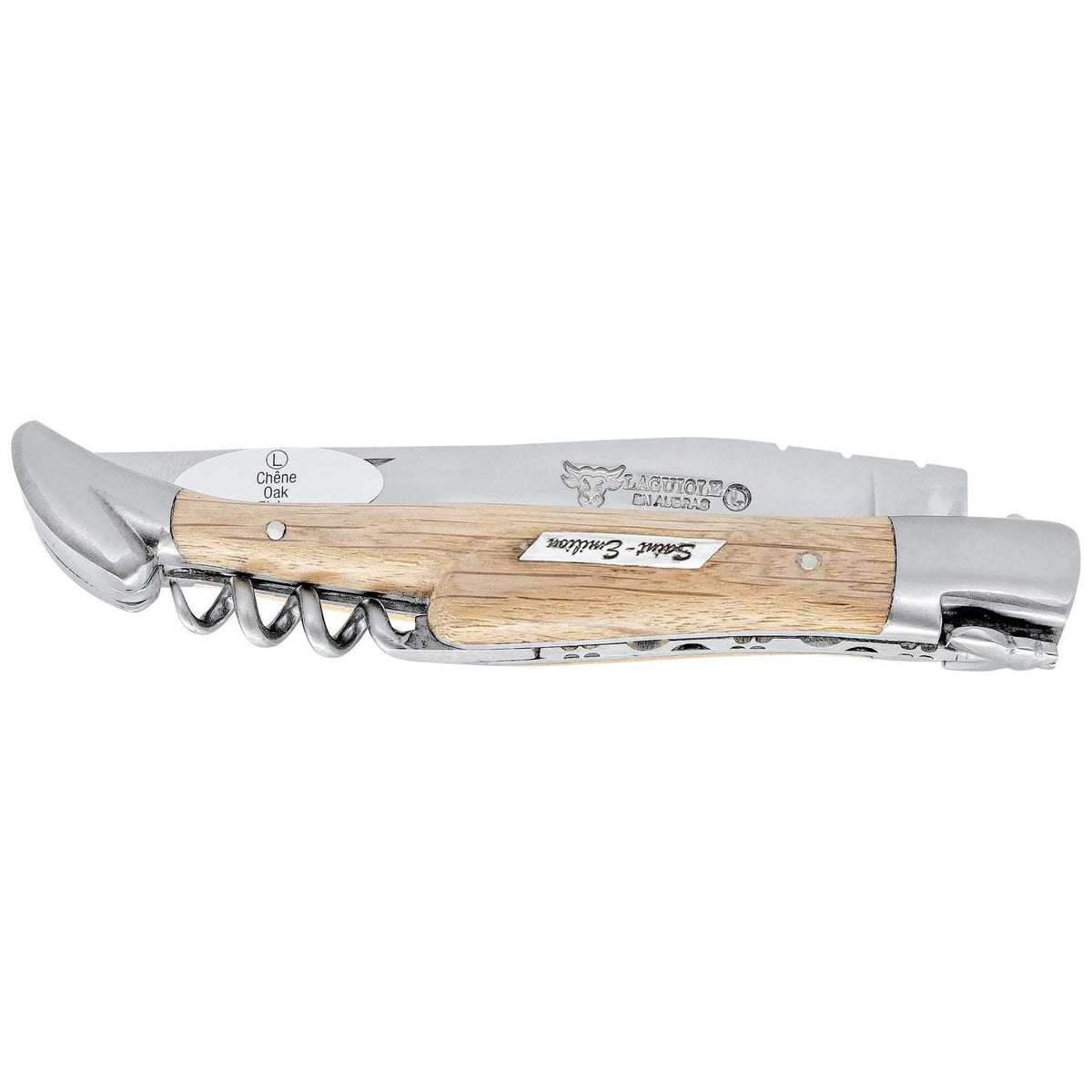 Laguiole en aubrac Folding Knife 12 cm with Corkscrew Oak Wood Handle Laguiole en Aubrac L0312GCIF