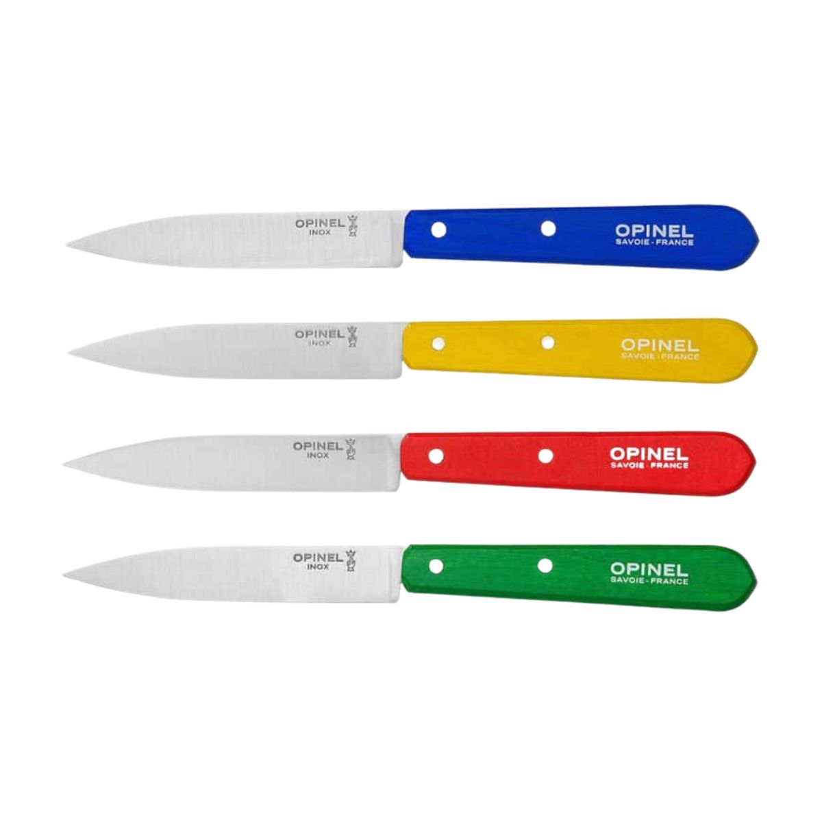 Opinel Kitchen Knives Set 4 pcs No 112 With Wooden Multicoloured Handles Classic 001233