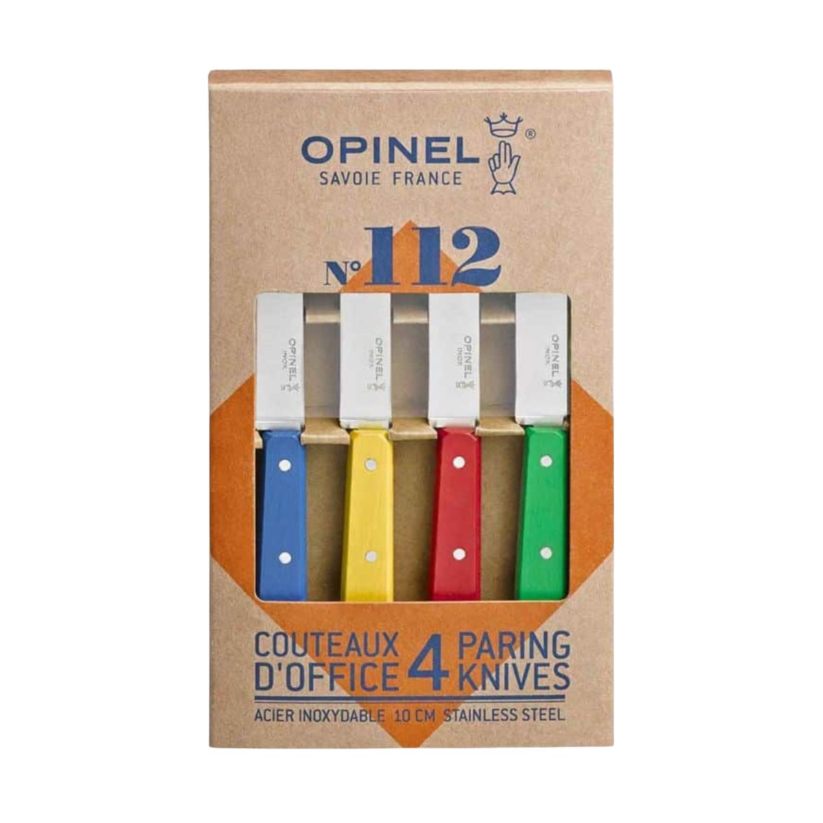 Opinel Kitchen Knives Set 4 pcs No 112 With Wooden Multicoloured Handles Classic 001233