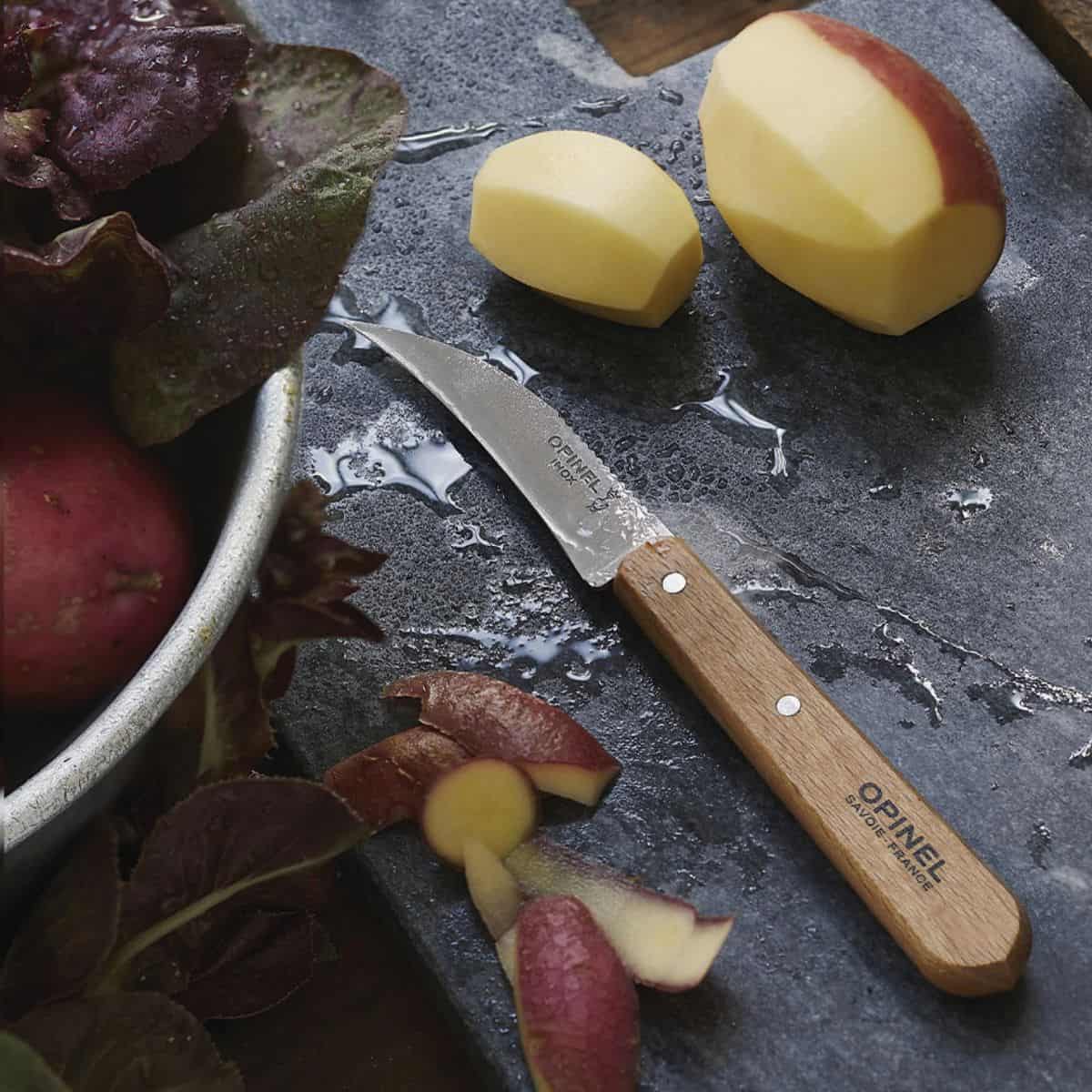 Opinel Peeling Knife 10 cm Wooden Handle No 114 Les Essentiels 001923