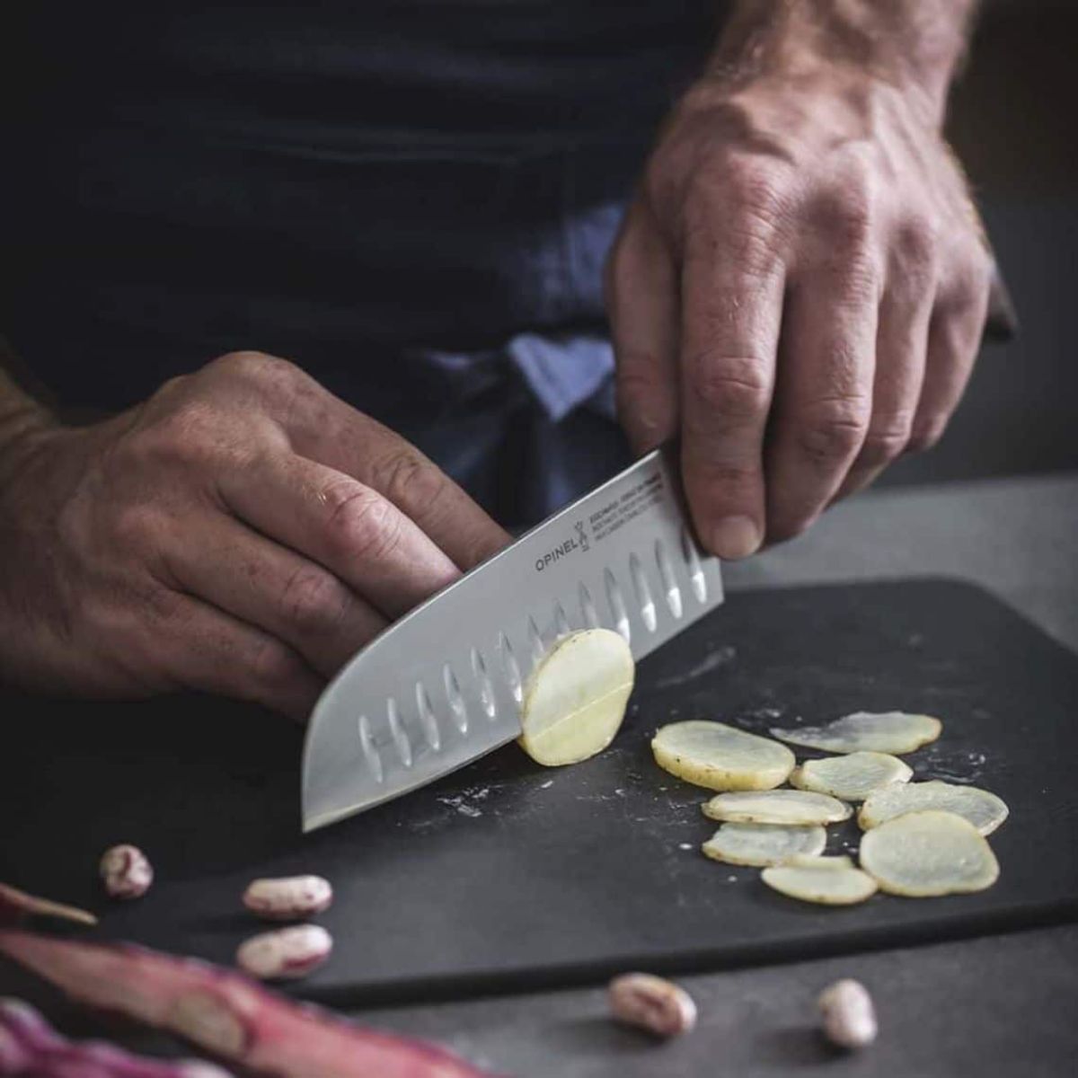 Opinel Hollow Edge Santoku Knife 17 cm Les Forges 1890 002287