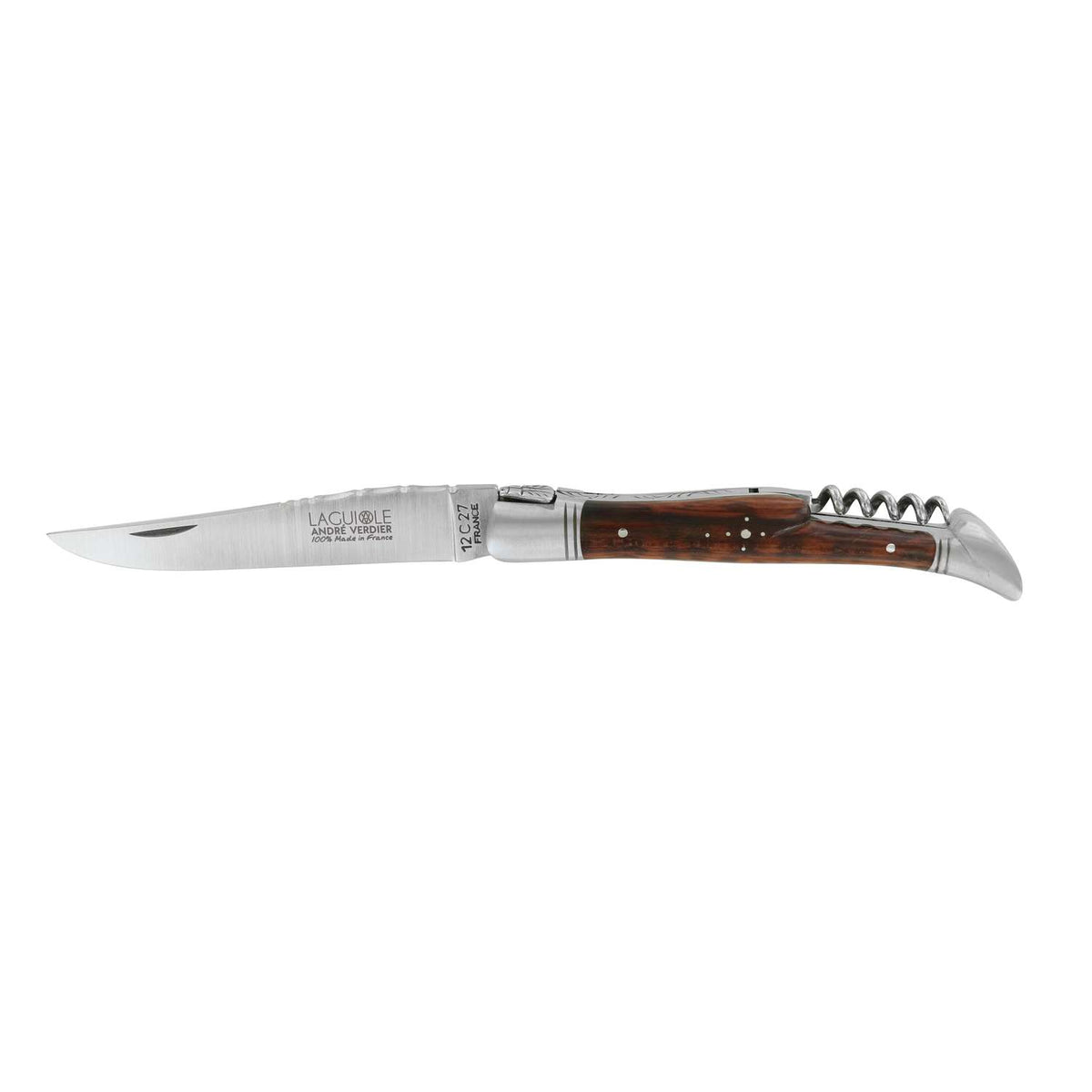 Andre verdier Folding Knife 12 cm With Corkscrew Snake Wooden Handle Laguiole Prestige