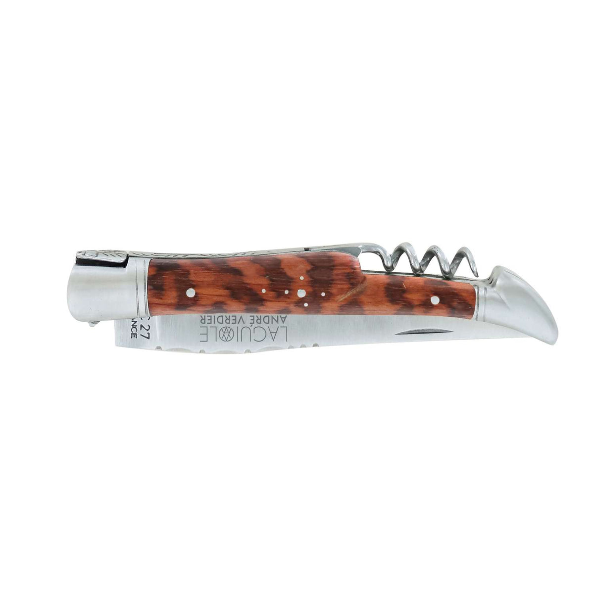 Andre verdier Folding Knife 12 cm With Corkscrew Snake Wooden Handle Laguiole Prestige