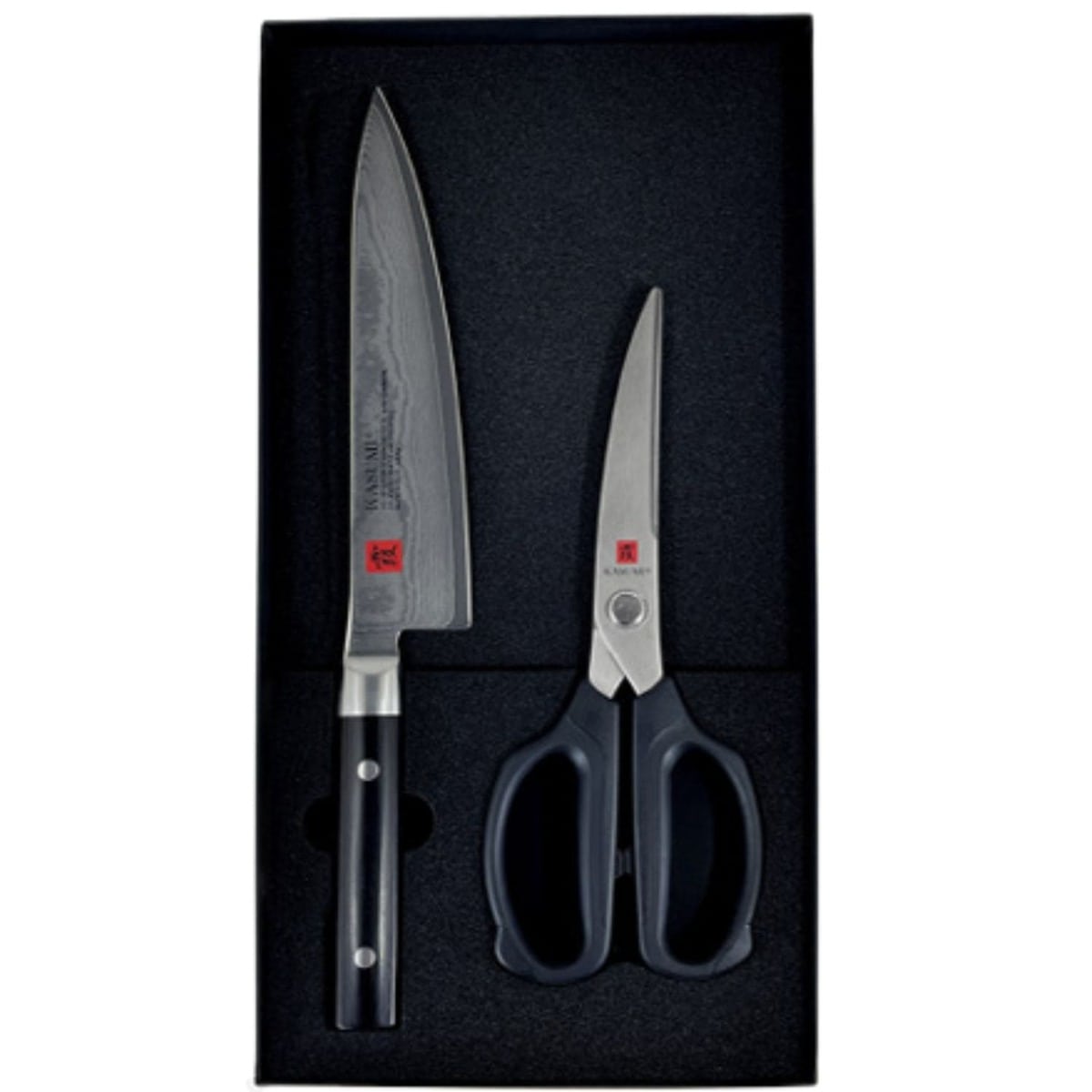 Kasumi Knife and Scissors Set In Gift Box Damascus 892001