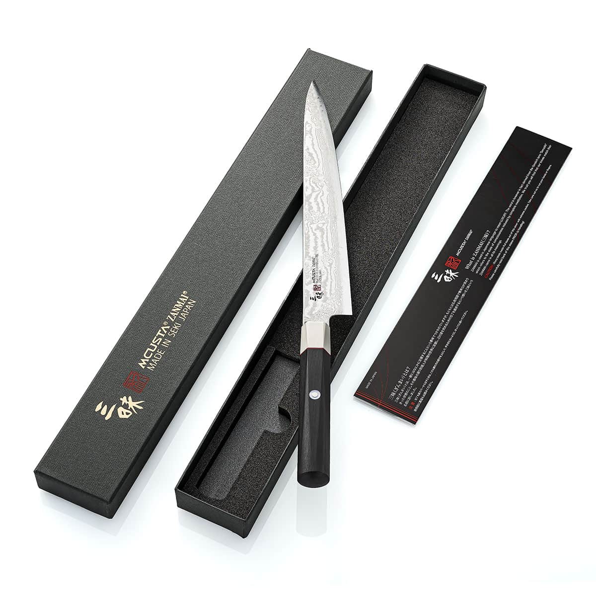 Mcusta zanmai Damascus Carving Knife 24 cm Hybrid Splash HZ2-3010DS