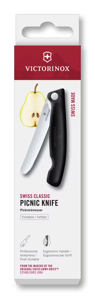 Victorinox Μαχαίρι κουζίνας 11 εκατ. στρογγυλό μαύρη λαβή αναδιπλούμενο Swiss Classic 6.7803.F
