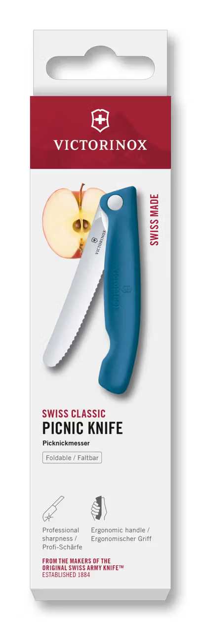 Victorinox Μαχαίρι κουζίνας 11 εκατ. στρογγυλό οδοντωτό μπλε λαβή αναδιπλούμενο Swiss Classic 6.7832.FC1