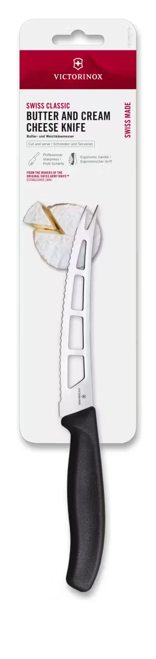 Victorinox Μαχαίρι για βούτυρο και κρεμώδες τυρί 13 εκατ. οδοντωτό μαύρη λαβή Swiss Classic 6.7863.13B