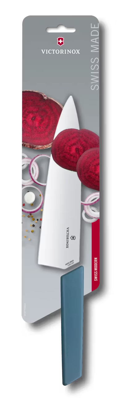 Victorinox Μαχαίρι σεφ 20 εκατ. με έξτρα φαρδιά λάμα, μπλε λαβή Swiss Modern