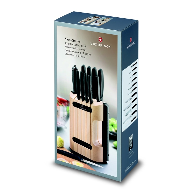 Victorinox Beechwood Knife Block 11-Piece Set Swiss Classic 6.7153.11