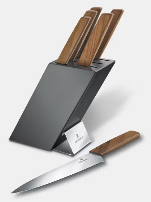 Victorinox Μπλοκ 6 μαχαιριών με ξύλινες λαβές Swiss Modern 6.7186.6