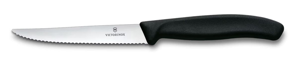 Victorinox Μαχαίρια steak 11 εκατ. οδοντωτά μαύρη λαβή σετ 6 τμχ Swiss Classic 6.7233.6