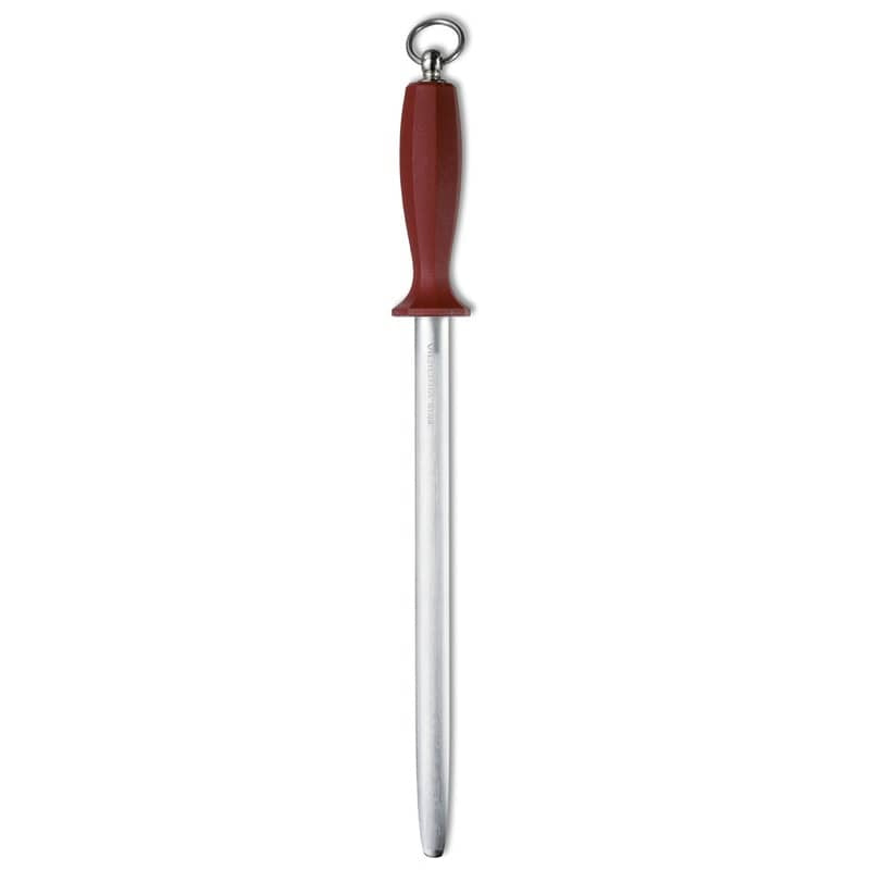Victorinox Sharpening Steel 30 cm Oval, Fine Grit, Extra Hard, Red Handle 7.8623