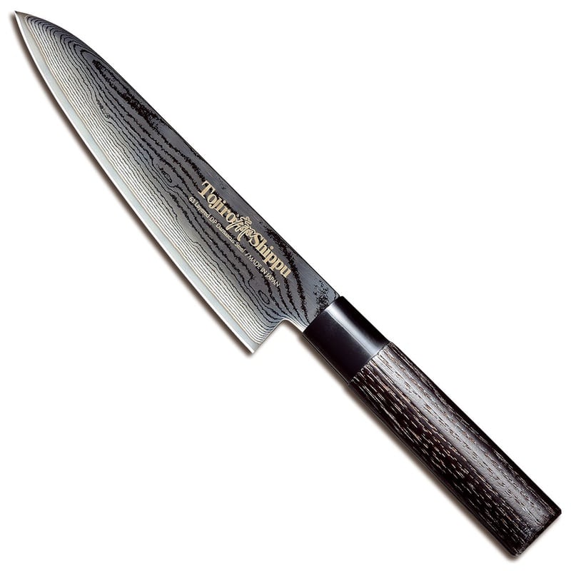 Tojiro Damascus Chef's Knife 18 cm Chestnut Handle Shippu Black FD-1593