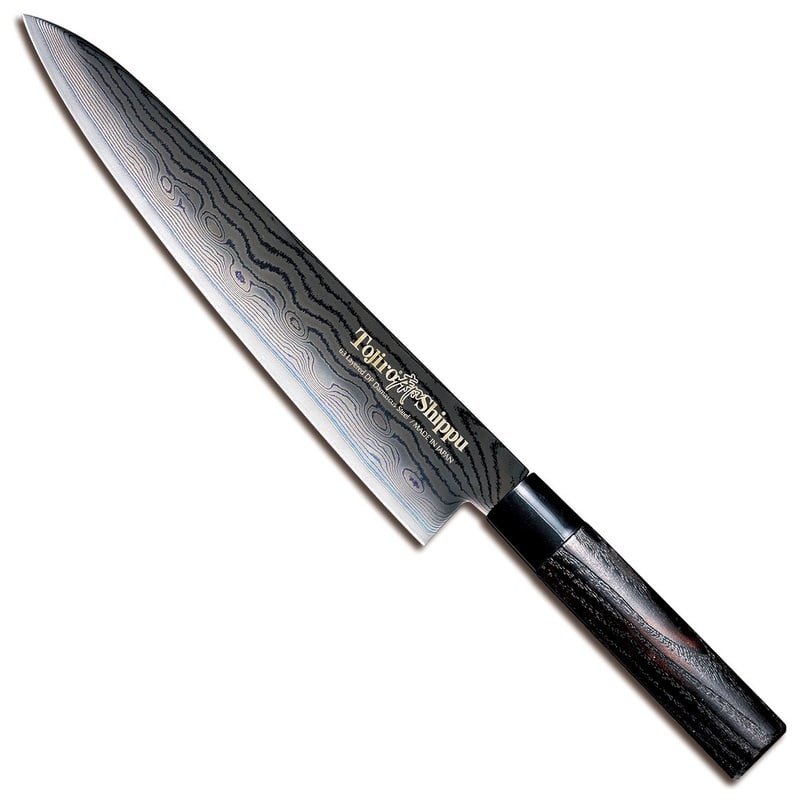 Tojiro Damascus Chef's Knife 27 cm Chestnut Handle Shippu Black FD-1596