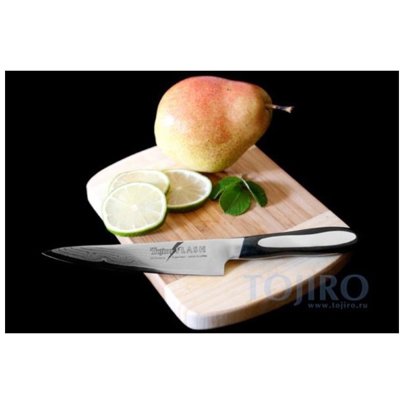Tojiro Damascus Utility Knife 13 cm Micarta Handle Flash FF-PA130