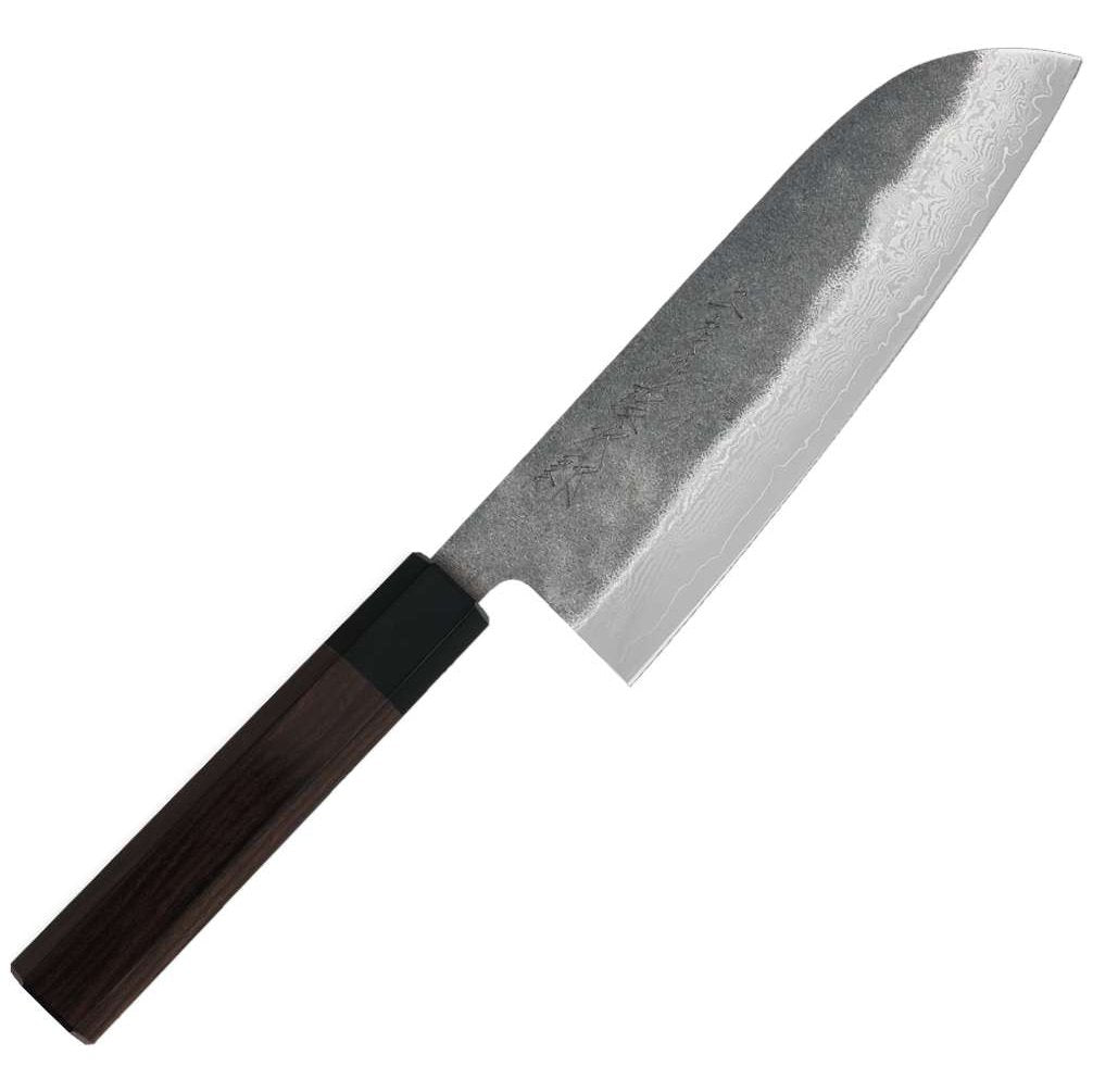 Tojiro Damascus Handmade Santoku Knife 17 cm Ebony Handle