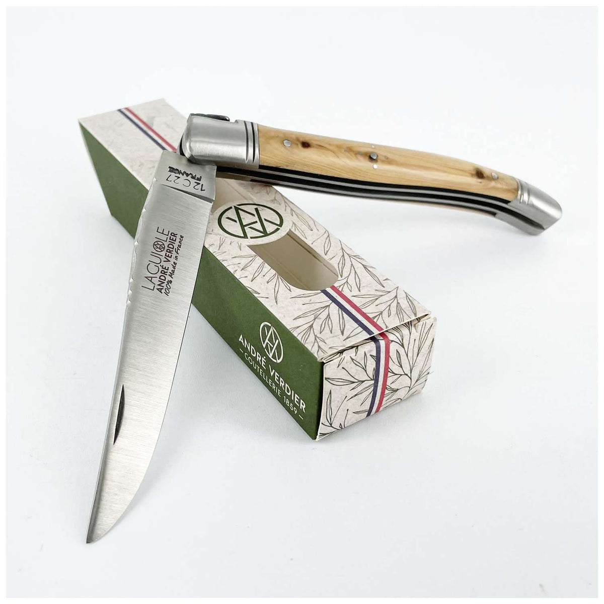 Andre verdier Folding Knife 12 cm With Corkscrew Black Horn Handle Laguiole Prestige