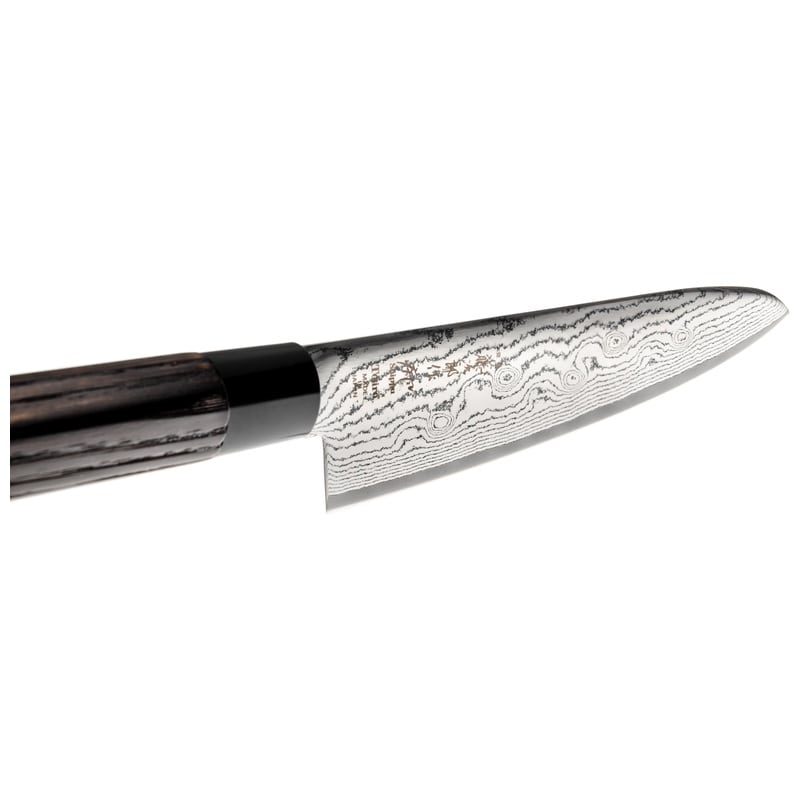 Tojiro Damascus Santoku Knife 16.5 cm Chestnut Handle Shippu Black FD-1597