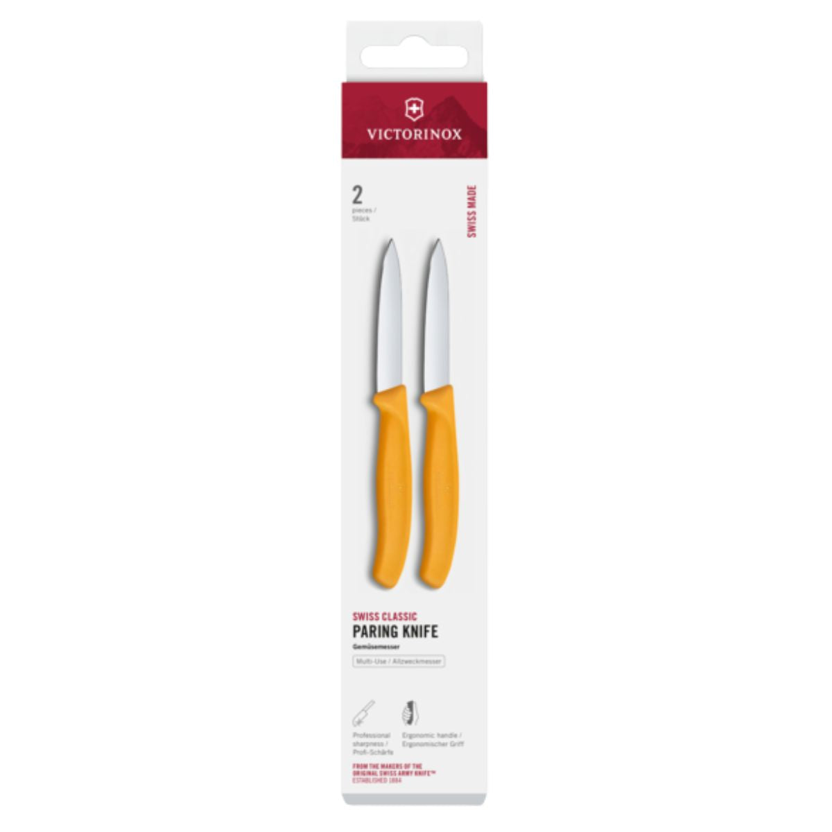 Victorinox Paring Knife 8 cm Yellow Handle Swiss 2 pcs Set Classic 6.7608.2C1