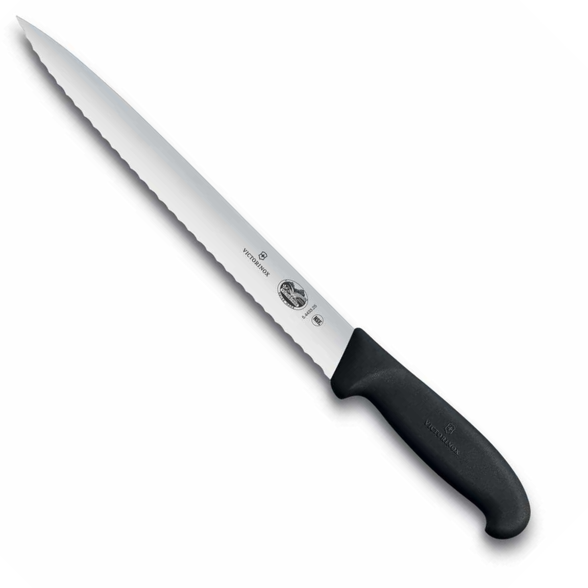 Victorinox Μαχαίρι τεμαχισμού μυτερό οδοντωτό, 25 εκατ. λαβή Fibrox 5.4433.25