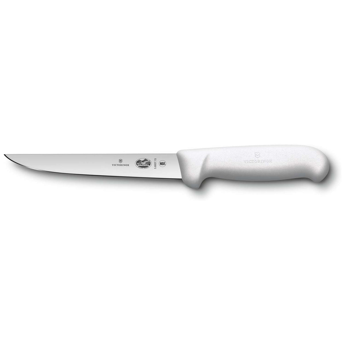 Victorinox Boning Knife Straight Wide Blade 15 cm White Handle Fibrox 5.6007.15