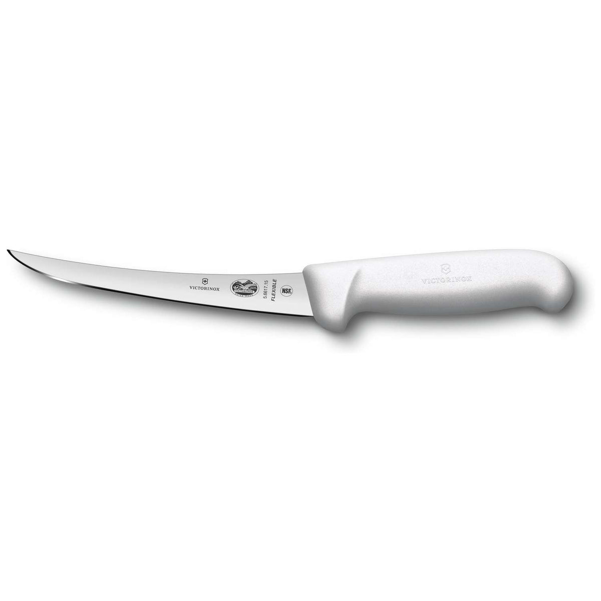 Victorinox Boning knife With Curved Narrow And Flexible Blade 15 cm White Fibrox Handle 5.6617.15