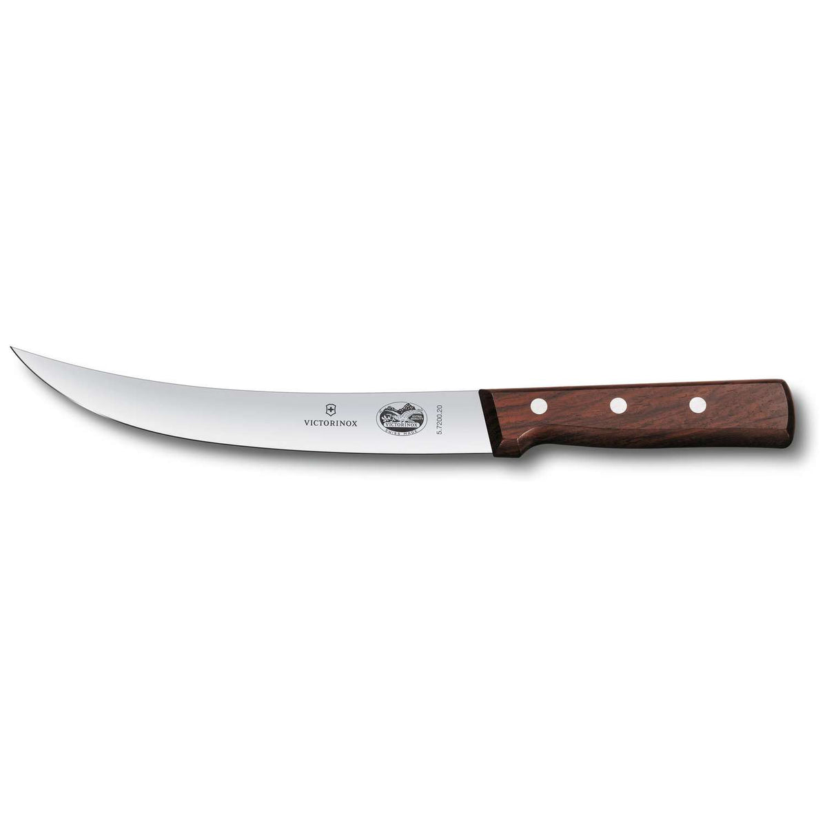Victorinox Curved Butcher Knife With Narrow Blade 20 cm Handle Rosewood 5.7200.20