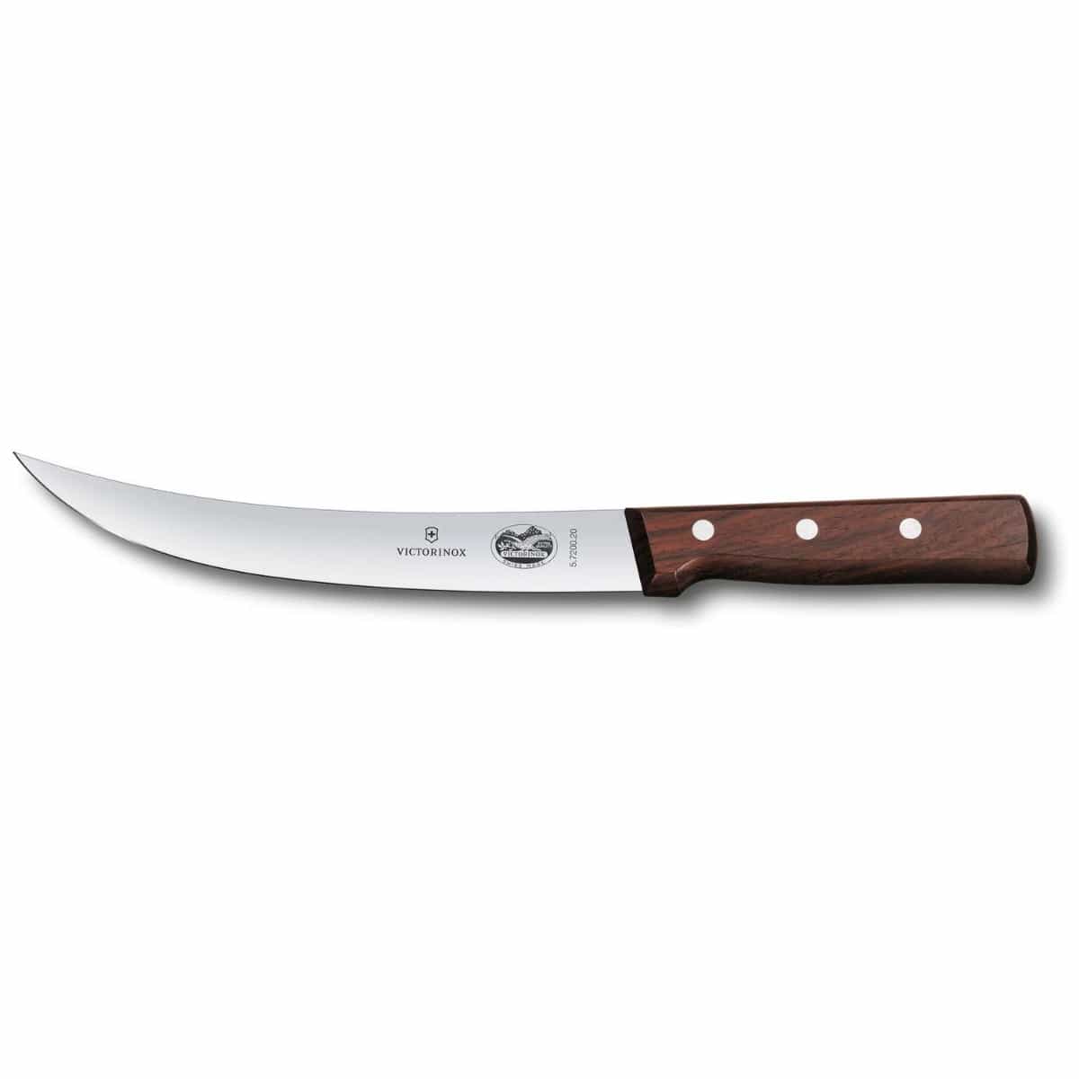 Victorinox Curved Butcher Knife With Narrow Blade 25 cm Handle Rosewood 5.7200.25