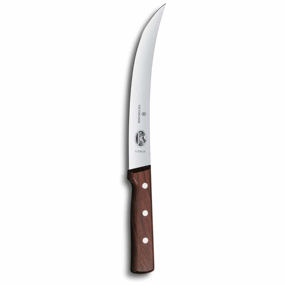 Victorinox Curved Butcher Knife With Narrow Blade 25 cm Handle Rosewood 5.7200.25